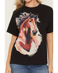 Women's Horse Rhinestone Short Sleeve Graphic T-Shirt