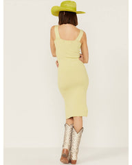 Women's Ribbed Sweater Knit Midi Bodycon Dress