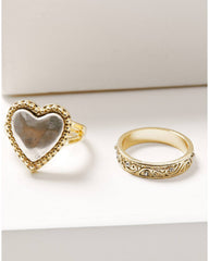Women's Western Muse Heart Concho Ring Set - 3 Piece