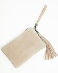 Women's Avenly Floral Perforated Suede Wristlet Clutch