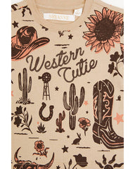 Toddler Girls' Western Cutie Printed Short Sleeve Graphic Tee
