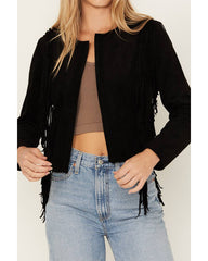 Women's Faux Suede Fringe Jacket