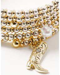Women's Western Muse Cowgirl Charms Wrap Beaded Bracelet
