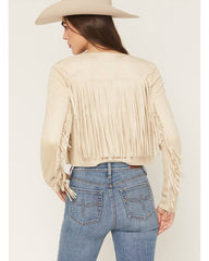 Women's Deleon Faux Suede Cropped Fringe Jacket