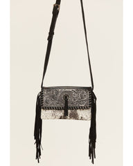 Women's Cassidy Hair-On Tooled Leather Crossbody