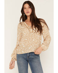 Women's Preece Paisley Print Long Sleeve Peasant Top