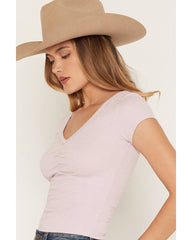 Women's Floral Jacquard Short Sleeve Shirt
