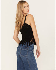 Women's Crochet Fringe Tank