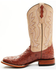 Women's Olivia Exotic Ostrich Quill Western Boots - Broad Square Toe