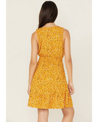 Women's Floral Print Sleeveless Mini Dress