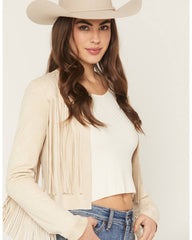 Women's Deleon Faux Suede Cropped Fringe Jacket