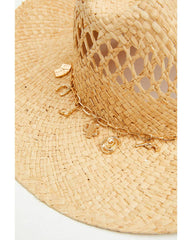 Women's Charm Chain Straw Cowboy Hat