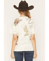Women's Allover Western Print Short Sleeve Graphic Tee