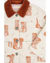 Toddler Girls' Francis Cowboy Boot Snap Quilted Jacket