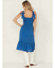 Women's Solid Sleeveless Midi Dress