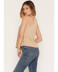 Women's Wren Embroidered Hanky Hem Tank