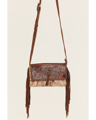 Women's Cassidy Hair-On Tooled Leather Crossbody