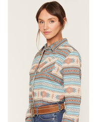 Women's Farris Southwestern Print Long Sleeve Relaxed Flannel Shirt