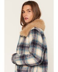 Women's Brook Reversible Sherpa and Plaid Print Jacket