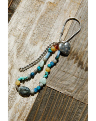 Tonal Turquoise Heart Bag Charm