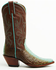 Women's Maggie Exotic Caiman Western Boots - Round Toe
