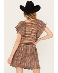 Women's Smocked Waist Printed Mini Dress