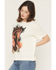 Women's Studded Horse Short Sleeve Graphic Tee