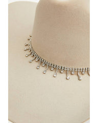 Women's Dangling Rhinestone Hat Band