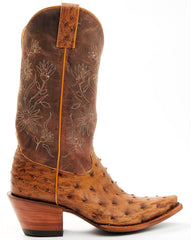 Women's Daisie Exotic Full Quill Ostrich Western Boots - Snip Toe