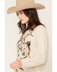 Women's Sparks Fuzzy Horse Icon Sweater
