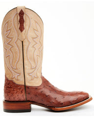 Women's Olivia Exotic Ostrich Quill Western Boots - Broad Square Toe