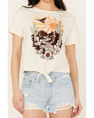 Women's Tie-Front Short Sleeve Graphic Tee