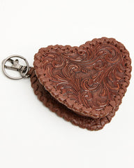 Marlowe Tooled Leather Heart Coin Purse Bag Charm