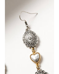 Women's Western Muse Mixed Heart Concho Dangle Earrings