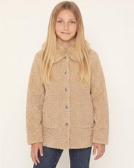 Girls' Highland Reversible Faux Suede Sherpa Jacket