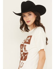 Women's Western Checkerboard Short Sleeve Graphic Tee