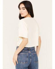 Women's Americana Eagle Star Cropped Short Sleeve Graphic Tee