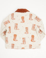 Toddler Girls' Francis Cowboy Boot Snap Quilted Jacket