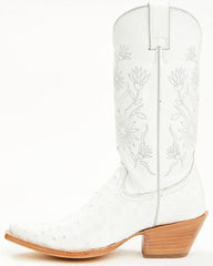 Women's Daisie Exotic Full Quill Ostrich Western Boots - Snip Toe