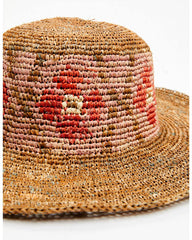 Women's Floral Crochet Straw Fashion Sun Hat