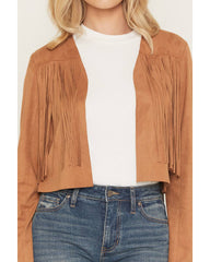 Women's Deleon Faux Suede Cropped Fringe Jacket