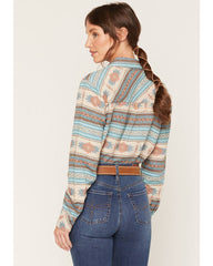 Women's Farris Southwestern Print Long Sleeve Relaxed Flannel Shirt