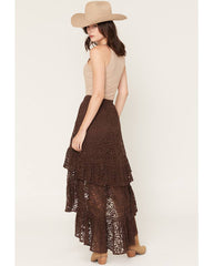 Women's Mae High-Low Lace Midi Skirt