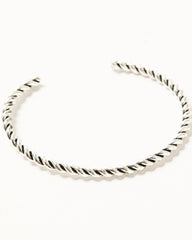 Women's Silver-Toned Rope and Turquoise-Toned Bracelet Set - 3 Piece