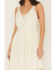 Women's Crochet Trim Sleeveless Mini Dress