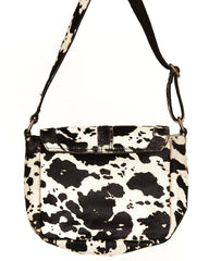 Women's Sorrel Cow Print Shoulder Saddle Bag Purse