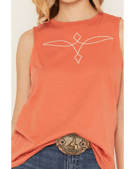 Women's Bootstitch Sleeveless Embroidered Tank Top