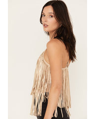 Women's Cropped Fringe Tank Top