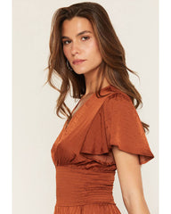 Women's Savina Flutter Sleeve Smocked Midi Dress