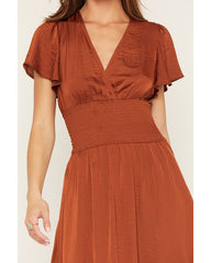 Women's Savina Flutter Sleeve Smocked Midi Dress